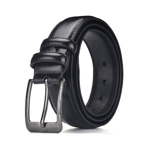 Brown <b>Cow</b> Hide Leather Belt With Silver Rectangular Pin Buckle Casual Style For Men - Product Image 2