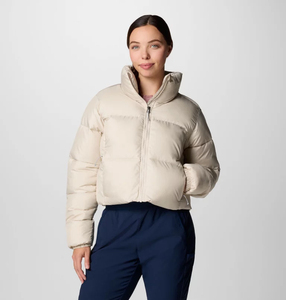 Winter Season Blue OEM Women's Cosy <b>Cropped</b> <b>Puffer</b> <b>Jacket</b> Full Zip Bubble <b>Jacket</b> Breathable And Winter Down <b>Jacket</b> For Women - Product Image 1