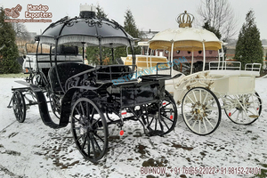 Calèche à Chevaux Quatre Places de Haute Qualité, Style Victorien, Double Siège, Couleur et Taille Personnalisables, Métal et Bois, pour Événements au Royaume-Uni - Product Image 6