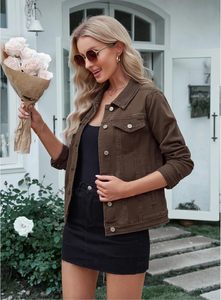 <b>Ladies</b> Premium Denim <b>Coat</b> Soft Cotton Jean Jacket Casual Streetwear Button Front Fashion Comfortable <b>Lightweight</b> Daily Style - Product Image 3