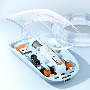 Hxsj mới thri-chế độ trong suốt không dây văn phòng chuột 2.4GHz BT chơi game mini tay phải công ty Quà Tặng cho máy tính xách tay người sử dụng - Product Image 1