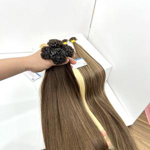 MEGA VENTA 100% Extensiones de cabello humano vietnamita Queratina Punta plana Súper sedoso Alta calidad Grande en stock Precio de fábrica Sin enredos - Product Image 3
