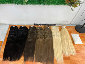 Extensions de cheveux à clipser, cheveux vierges humains, lisses et soyeux, toutes les couleurs, tendance du moment, longueur 8"-32" - Product Image 1