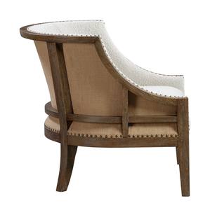Silla francesa Louis con tela beige y sofá de madera para sala de estar con reposabrazos Silla de comedor - Product Image 3