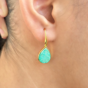 Pendientes clásicos de circonita verde pera, joyería de moda para mujer, pendientes llamativos para fiesta, regalo para ella, pendientes con gemas - Product Image 4