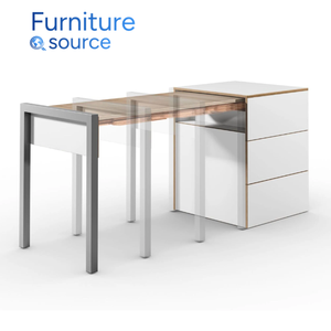 Bureau pliable moderne d'armoire de table d'extension de jambes en acier en bois solide pour le mobilier à la maison de bureau de logement d'étudiant-OEM/ODM Vietnam - Product Image 3