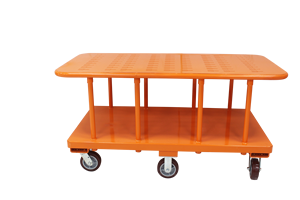Warehouse Security Heavy Duty Double Platform <b>Cart</b> 2 Tier Steel Truck Vietnam Factory ISO Certified High Durability OEM Sale - Product Image 3