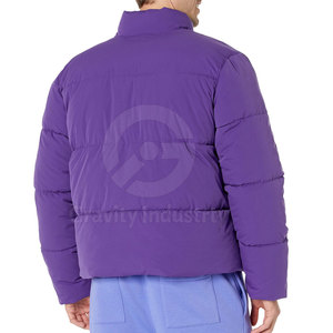 Nouvelle arrivée, veste d'hiver à col montant personnalisable en couleur, pour hommes, avec logo sur le devant, tissu respirant écologique, haute qualité - Product Image 3