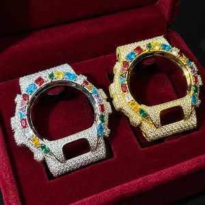 Bordures de montre entièrement serties de pierres précieuses arc-en-ciel pour GA6900, bijoux hip-hop pour hommes et femmes, cadeau - Product Image 3