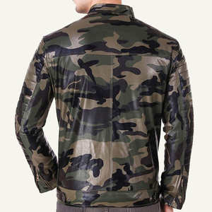 Chaqueta de Cuero para Hombre de Alta Calidad, Estilo Vintage, con Cierre, Transpirable, Cuello Alto, Manga Larga, Ecológica - Product Image 5