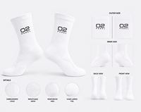 Chaussettes blanches personnalisées avec logo, respirantes, en tricot, avec logo sur le revers, en spandex, séchage rapide pour l'été, pour adultes, course et entraînement
