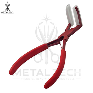 Matte Red Hair Extension Tape Press Pliers, <b>Dip</b> Coated Non Slip Handles, Soft Silicone Cushion Jaws, Salon Bonding Tool - Product Image 2