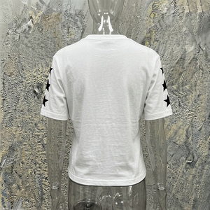 เสื้อยืดสีขาวแขนสั้นคอกลมสไตล์สตรีทพิมพ์ลายผ้าเจอร์ซีย์คอตตอนทรงปกติสำหรับผู้ชายของสโนว์เกรซ - Product Image 6