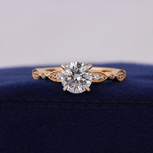 Classic Round Brilliant Cut Diamond Engagement Ring white Gold Prong Setting Women's Fine Jewelry - Product Image 4