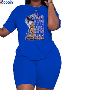 Conjunto de Camiseta y Pantalones Cortos Estampados, Ropa Casual Holgada, Personalizada, Nueva Moda de Verano, Conjunto de 2 Piezas para Mujer, Manga Larga - Product Image 4