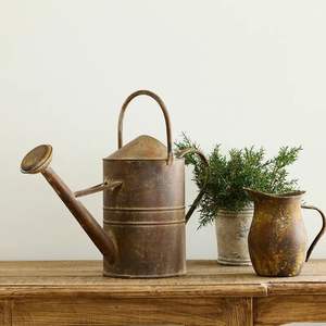 <b>Small</b> portable metal watering can for indoor plants <b>desk</b> garden easy to use long spout compact size - Product Image 1