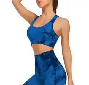 Conjunto de yoga de dos piezas para mujer: leggings de cintura alta, top corto, sujetador y mallas de yoga, ropa deportiva, traje de yoga para gimnasio - Product Image 4