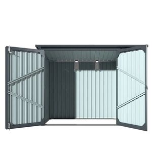 4FT X 8FT <b>Bicycle</b> Metal Pent Shed with 29 Gauge Corrugated Metal 70\" Upper Edge TMG MS0408 Wood <b>Frame</b> - Product Image 5