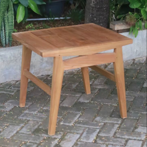 Mesa Auxiliar Rectangular para Patio, Madera de Teca Sólida con Acabado Natural para Uso en Exteriores, Modelo TAB57 - Product Image 1