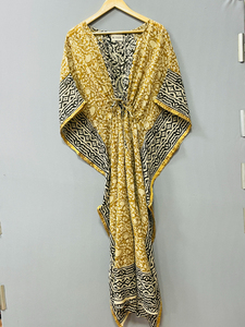 ชุดคลุมยาวพิมพ์ลายบากรูผ้าฝ้ายแท้รักษ์โลก สไตล์อินเดีย พิมพ์ลายด้วยมือ เหมาะสำหรับฤดูร้อน ลายดอกไม้ ใส่ไปชายหาดได้ สวมใส่สบาย ยาวคลุมเข่า - Product Image 2