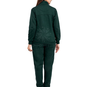 Conjunto deportivo de dos piezas de algodón cálido para mujer, para ropa informal de calle y atuendo de invierno. - Product Image 2