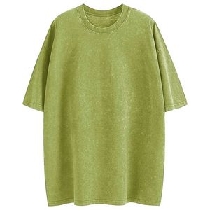 Camiseta de Última Moda con Lavado Ácido, Marca Privada, Algodón, Estilo Urbano Holgado, Vintage, para Hombre y Mujer - Product Image 3