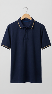Camisa de Hombre Premium Negra de Punto Piqué de Spandex/Algodón, Color Sólido, Manga Corta, Cuello con Botones, Casual, Transpirable, Corte Regular - Product Image 3