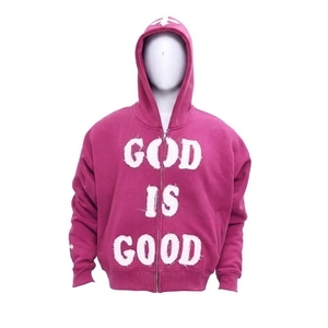 เสื้อฮู้ดซิปสีชมพู พิมพ์ลาย God Is Good แบบยูนิเซ็กส์ สวมใส่สบาย ผ้าฟลีซ สำหรับฤดูใบไม้ร่วง ระบายอากาศได้ดี ราคาขายส่ง - Product Image 1