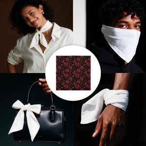 Bandana carré en coton multifonctionnel à motif imprimé numérique, respirant et à séchage rapide, unisexe, design personnalisé - Product Image 4