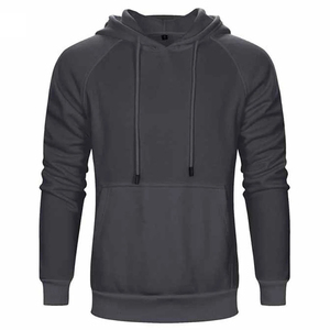 Sweat-shirt à capuche pour homme, manches raglan, coupe classique, couleur unie, vêtement décontracté avec poche avant, 100% coton French Terry - Product Image 4