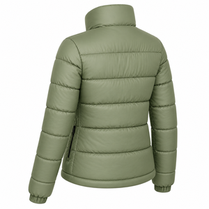 Chaqueta Bomber Acolchada Impermeable de Color Liso para Mujer, Estilo Burbuja, Cuello Alto, Manga Larga, Abrigo de Invierno con Cremallera y Relleno de Poliéster - Product Image 5