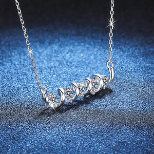 Collier minimaliste pour femme AMBER JEWELS avec diamant de laboratoire taille brillant, plaqué or blanc 14 carats, certifié IGI, pour usage quotidien - Product Image 3