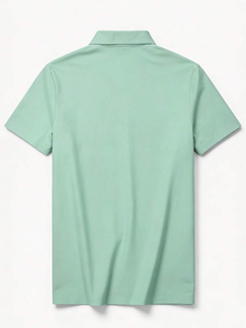 T-shirt d'été pour homme en soie glacée à séchage rapide et toucher frais, T-shirt fin à manches courtes pour affaires, haut décontracté élastique de couleur unie pour le sport - Product Image 3
