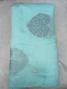 MulL Chanderi Silk <b>Fabric</b> with Multicolor Thread Work Embroidery for Women Ethnic Wear <b>Medium</b> Weight 44 Inch GSM 75 Woven India - Product Image 3