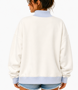 Sudadera Unisex con Cuello Redondo y Bordado, de Felpa de Algodón y Spandex, Manga Regular, Estilo Oversize, Informal, para Invierno y Uso Diario - Product Image 2