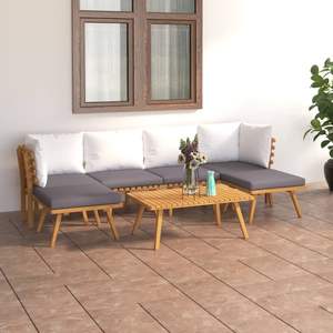 Conjunto de Muebles de Jardín Gris Oscuro y Blanco, Elegantes Muebles de Patio para Entretenimiento al Aire Libre - Product Image 1
