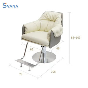 Mobilier de salon Vente en gros bon marché Salon de coiffure rose moderne Chaise de coiffeur hydraulique à coupe - Product Image 4