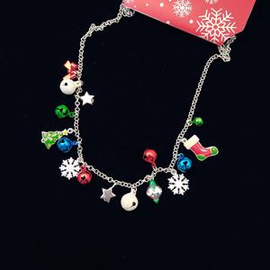 Conjunto de Collar y Pendientes Vintage de Aleación de Zinc con Diseño Navideño de Árbol, Flor de Pascua, Copo de Nieve, Pentagrama y Ángel, con Bolsa de Regalo, Joyería Elegante Unisex para Mujer - Product Image 4