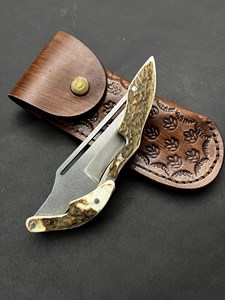 Cuchillo de caza con hoja de acero de Damasco y mango de asta de ciervo, cuchillo de supervivencia para exteriores - Product Image 6