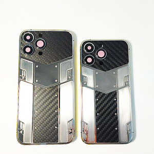 Funda de Teléfono de Lujo OEM, <span class=keywords><strong>Fibra</strong></span> de Carbono Real, Marco Dorado, Protectora, Carcasa para iPhone 15 Pro Max - Product Image 5
