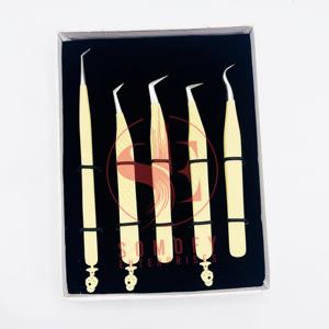 แหนบปลายไมโครเคลือบผงครีมด้ามจับพิเศษสำหรับการต่อขนตาโลโก้ที่กำหนดเองวัสดุสแตนเลสคุณสมบัติใหม่ - Product Image 4