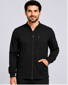 Blouse Médicale Premium pour Homme, Veste de Travail Zippée à Manches Longues, Uniforme d'Hôpital Coupe Athlétique Moderne, Tenue d'Infirmier OEM ODM - Product Image 1