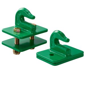 Ganci per benna trattore in acciaio forgiato Grado 70 da 3/8 pollici, ganci a bullone per impieghi gravosi, piastra di supporto, set da 2 pezzi, lega a massima resistenza - Product Image 1