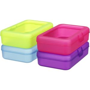 Set di 4 Astucci Grandi in Plastica Resistente Multicolore per Scuola e Ufficio Nuova Collezione Astucci per Studenti - Product Image 2