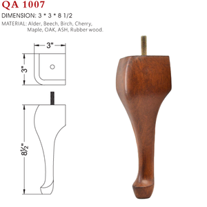 Wholesale Solid Wood Queen Anne Furniture Legs Replacement <b>Feet</b> with Hardware Kit for Sofa Couch Chair Cabinet <b>Table</b> Decor - Product Image 3