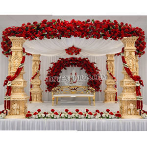 มันดาปงานแต่งงานแบบอินเดียที่มีสไตล์ น้ำหนักเบา ตกแต่งด้วยดอกไม้ สำหรับงานแต่งงานแบบฮินดู รูปแบบมันดาปพระพิฆเนศ ที่สหรัฐอเมริกาและเนเธอร์แลนด์ - Product Image 1