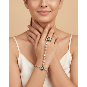 Sakshi Moissanite Indian Ethnic Hath Panja-Fashion Bracelet & Bangle - Product Image 1