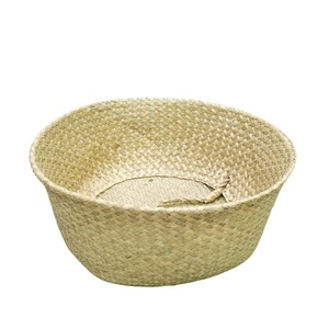 Foldable round seagrass <b>basket</b> Handmade <b>Storage</b> <b>Basket</b> Wholesale eco-friendly Made in Vietnam - Product Image 6