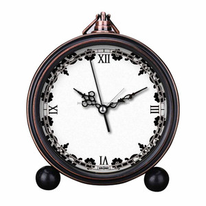 Reloj de escritorio decorativo de hierro con Acabado niquelado forma redonda excelente calidad con campana de alarma para decoración del hogar - Product Image 3