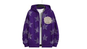 Fabricant de sweats à capuche oversize avec broderie vieillie, strass, fermeture éclair, effet délavé à l'acide et délavé à la pierre, style vintage, MOQ 10, vente en gros - Product Image 5